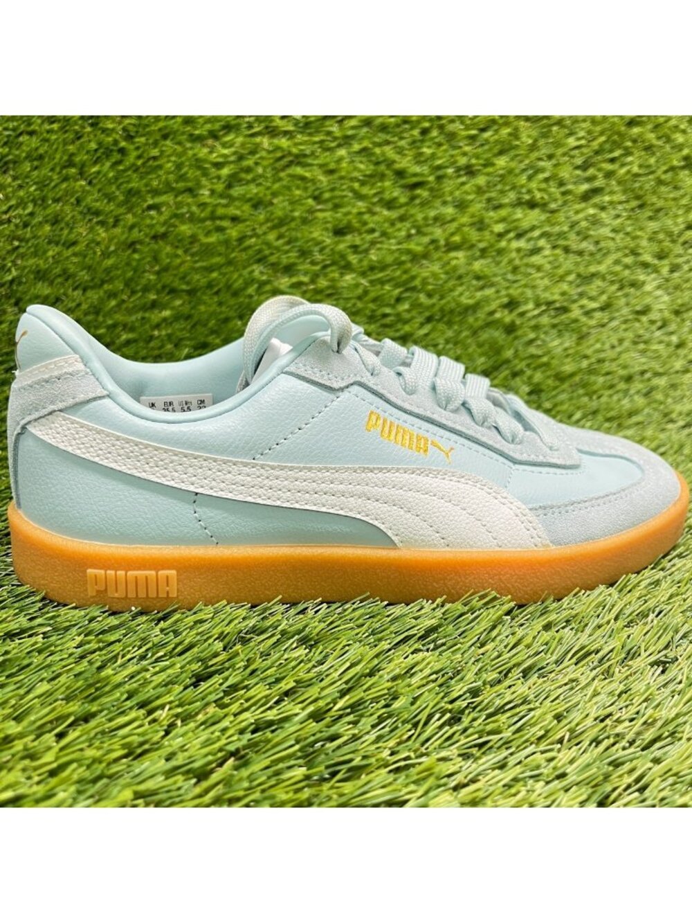 Puma Club II Era Womens Size 5.5 Light Blue Gum Athletic Leather Shoes Sneakers